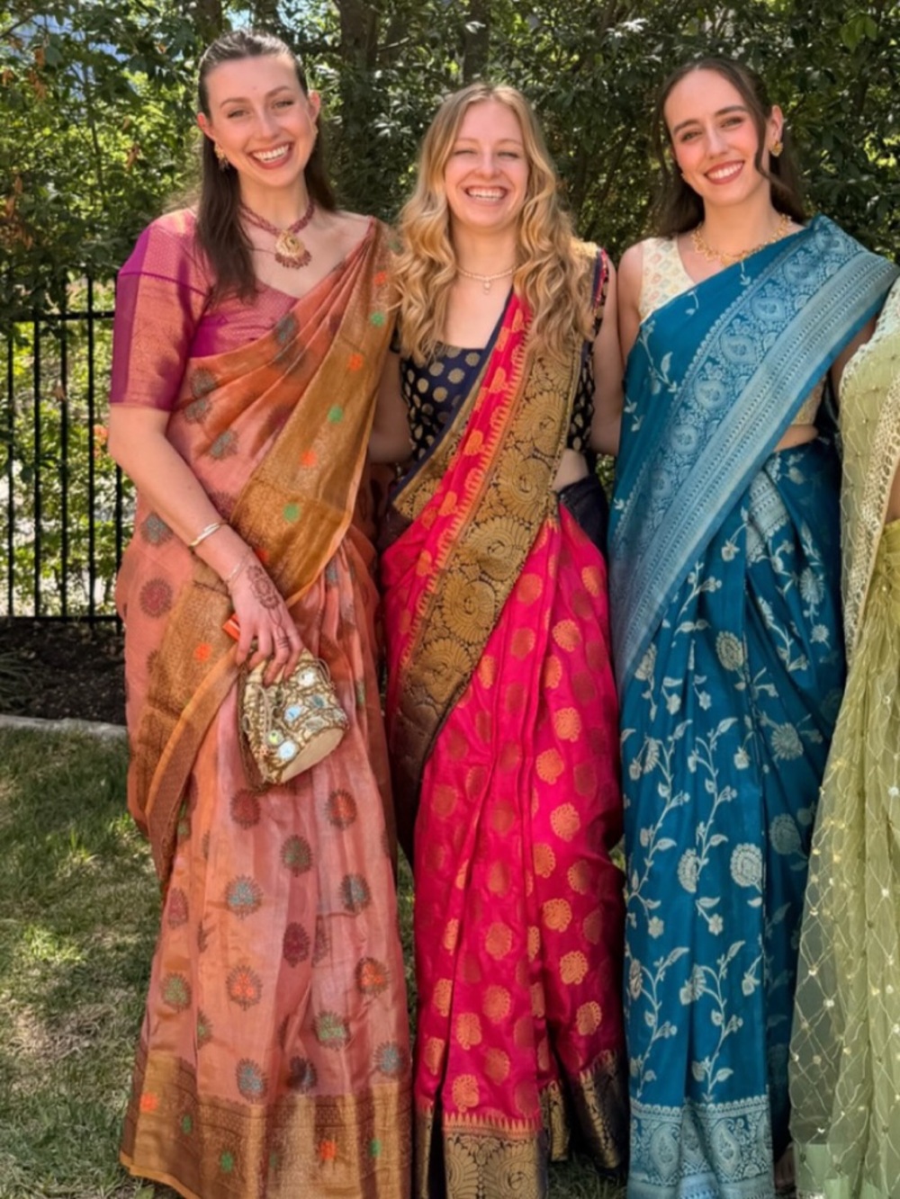 Pink and Gold Silk Saree